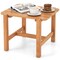 Natural Teak Wood Outdoor Side Table with Slatted Top and Stable Base
